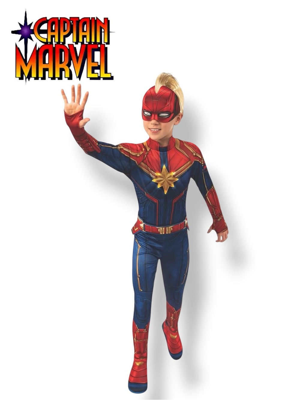 Captain Marvel Costume Super Hero Kids Medium 8-10 - Picture 15 of 15
